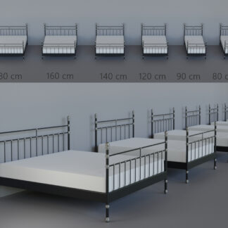 3D model of iron frame beds in six sizes for interior visualizations – created by 3DArches